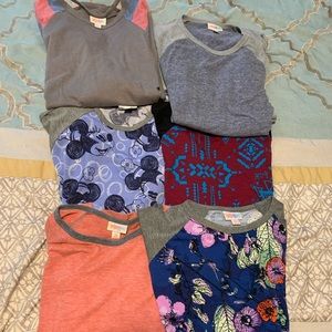 Six XS Lularoe Randy shirts